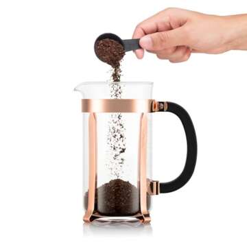 Bodum 34oz Chambord French Press Coffee Maker, High-Heat Borosilicate Glass, Stainless Steel, Copper – Made in Portugal