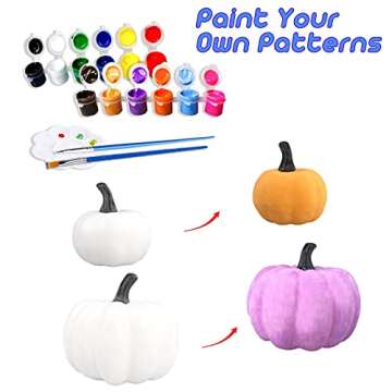 JIABNUKKN Pumpkin Decorations Halloween Crafts for Kids 10Pcs Paint Your Own Artificial Pumpkin Whit...