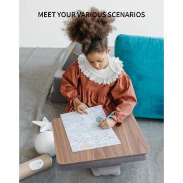 ZEAPTAC Lap Desk with Pillow Cushion, Portable Laptop Bed Desk, Fits up to 15.6 inch Laptop, Lap Stand for Bed & Couch & Carpet, Book Tablet/Drawing Board/Laptop Stand - Dark Brown Wood