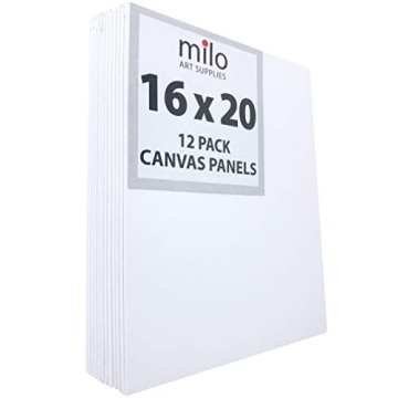 Milo Canvas Panel Boards | 16x20 | 24 Pack Primed for Painting