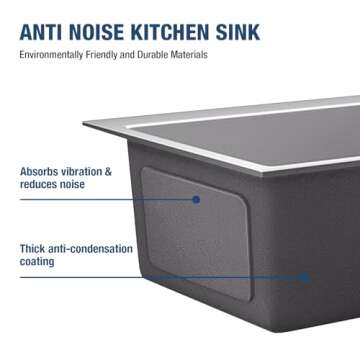 DuyviSteil 24 Inch Kitchen Sink Drop-in, Stainless Steel Top Mount Workstation Sink, Single Bowl Kitchen Sinks with Basket Strainer, D24"xW18"xH9" (Nano)