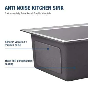 DuyviSteil 24 Inch Kitchen Sink Drop-in, Stainless Steel Top Mount Workstation Sink, Single Bowl Kitchen Sinks with Basket Strainer, D24"xW18"xH9" (Nano)