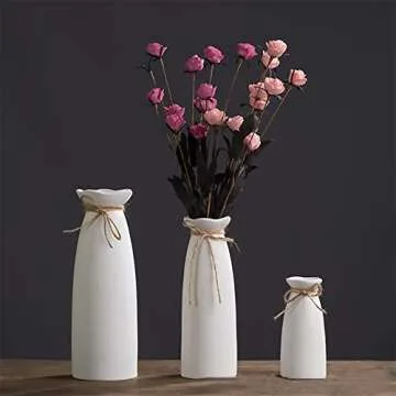 Elegant White Ceramic Vase for Modern Home Decor