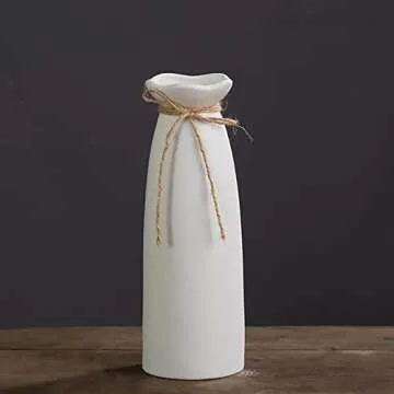Elegant White Ceramic Vase for Modern Home Decor