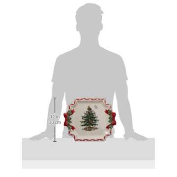 Spode 11-Inch Square Platter - Festive Christmas Serving Dish