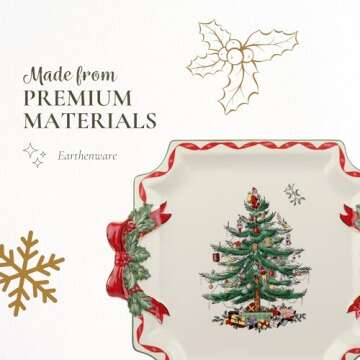 Spode 11-Inch Square Platter - Festive Christmas Serving Dish