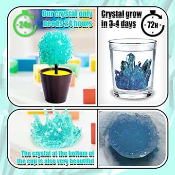 GobiDex Crystal Growing Science Kit - Fun for Kids Aged 6-12 with 5 Experiments