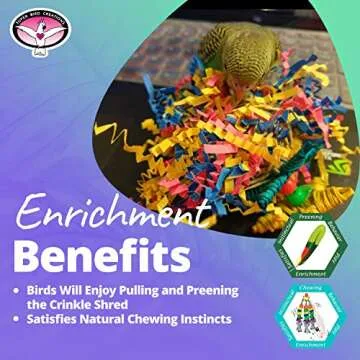 Super Bird Creations SB541 Crinkle Crinkle Little Star Bird Toy - Small Bird Size, Parrotlets, Cockatiels, Lovebirds - Foraging & Chew Toy - Stimulating Bird Toy for Enrichment - 6" x 2"