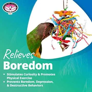 Super Bird Creations SB541 Crinkle Crinkle Little Star Bird Toy - Small Bird Size, Parrotlets, Cockatiels, Lovebirds - Foraging & Chew Toy - Stimulating Bird Toy for Enrichment - 6" x 2"