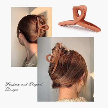 Hair Claw Clips for Women, Nonslip Matte Hair Clips, 4.3 inch Large Big Jaw Butterfly Hair Clips, Fa...