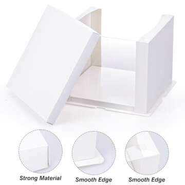 Moretoes 5pcs Cake Boxes, 10x10x8 Inches White Bakery Boxes with Pre-folded Lid Tall Dessert Cardboard Boxes for Cakes, Cupcakes, Pies, Donuts, Cookies for Christmas, Party, Birthday