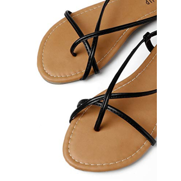 SANDALUP Sandals Women Dressy Strappy Gladiator Dress Summer Lace up Flat Sandals for Women