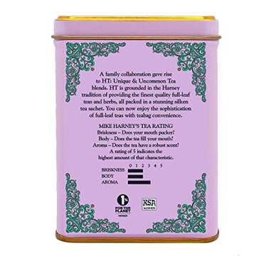 Harney & Sons Caffeinated Blossom Green Tea Tin Sachets Pink 31629, Cherry, 20 Count (Pack of 1)