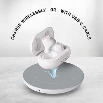 iJoy Premium Gravity TWS Earbuds Wireless Bluetooth 5.0 Compatible in-Ear Headset with Built-in Mic & Portable Recharging Case - IPX4 Waterproof & Sweatproof Design for Sports- Long Battery Life