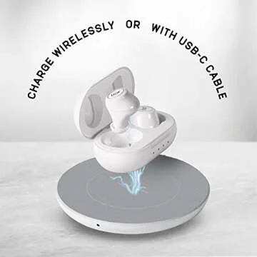 iJoy Premium Gravity TWS Earbuds Wireless Bluetooth 5.0 Compatible in-Ear Headset with Built-in Mic & Portable Recharging Case - IPX4 Waterproof & Sweatproof Design for Sports- Long Battery Life