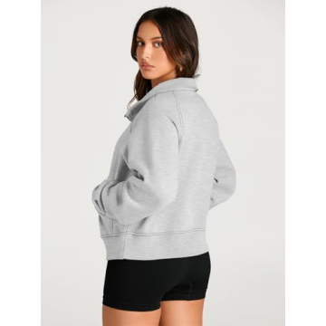 AUTOMET Women’s Fleece Hoodie Cozy Half Zip Pullover