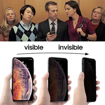 Compatible with iPhone XS X 10 Privacy Screen Protector Tempered Glass, BENKS Anti-Spy 3D Curve Edge...