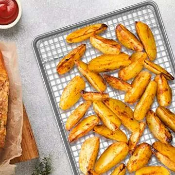 Wildone Baking Sheet & Rack Set - Non-Toxic & Durable