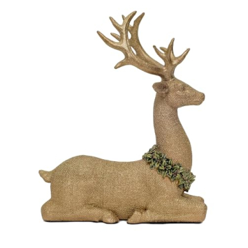 Vita Domi Gold Glittered Reindeer Decor Set of 2