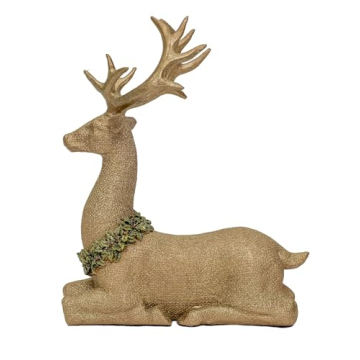 Vita Domi Gold Glittered Reindeer Decor Set of 2