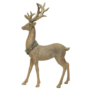 Vita Domi Gold Glittered Reindeer Decor Set of 2