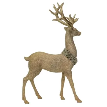 Vita Domi Gold Glittered Reindeer Decor Set of 2
