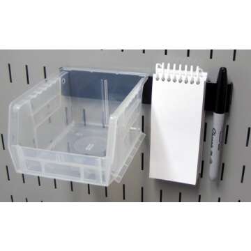 Wall Control 8in Accessory Hanger Tool Holder Bracket Pegboard Accessory Pegboard and Slotted Tool Board - Black