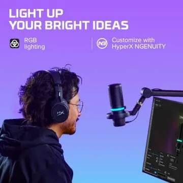 HyperX DuoCast – RGB USB Condenser Microphone for PC, PS5, PS4, Mac, Low-profile Shock Mount, Cardioid, Omnidirectional, Pop Filter, Gain Control, Gaming, Streaming, Podcasts, Twitch, YouTube, Discord