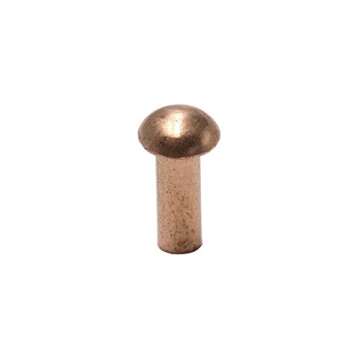 Biaungdo 1/8" Diameter 5/16" L Shank Copper Round Head Solid Rivets Fasteners-100pcs