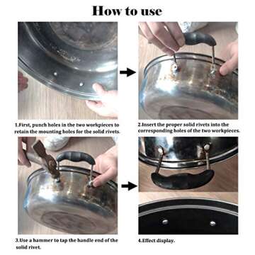 Biaungdo 1/8" Diameter 5/16" L Shank Copper Round Head Solid Rivets Fasteners-100pcs