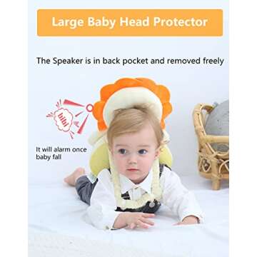 Head Safety Protector Pad for Baby Toddler Walker, Infant Talking Head Protection Backpack Cushion (...