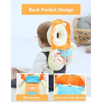 Baby Toddler Talking Head Safety Protector Backpack