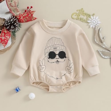FIOMVA Infant Christmas Santa Bubble Romper - Cute Outfit