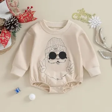 FIOMVA Infant Christmas Santa Bubble Romper - Cute Outfit