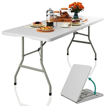 YITAHOME Heavy-Duty 6ft Folding Table: Portable, Durable, Ideal for Events