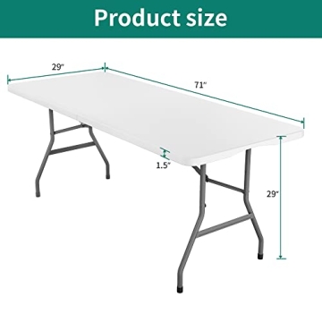YITAHOME 6ft Heavy-Duty Folding Table for Outdoor Use