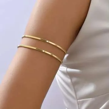 ItsStarred Minimalist Gold Arm Cuff Bracelet for Women