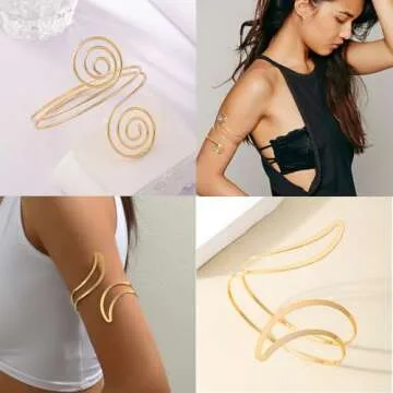 ItsStarred Minimalist Gold Arm Cuff Bracelet for Women