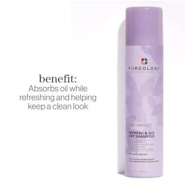Pureology Style + Protect Refresh & Go Dry Shampoo | For Oily, Color-Treated Hair | Volumizing & Pro...