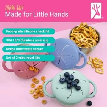 Elk and Friends Stainless Steel Snack Cups for Kids