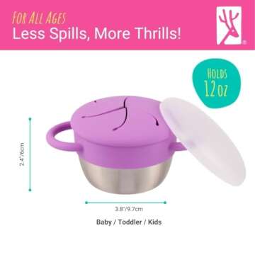 Elk and Friends Stainless Steel Snack Cups for Kids