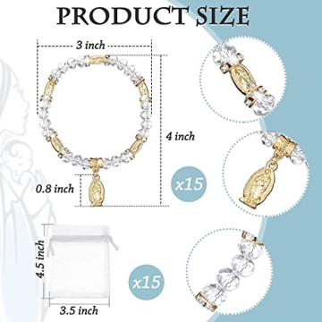 Crystal Lady Guadalupe Rosary Bracelet Set - 12 PCS