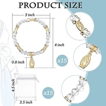 Crystal Lady Guadalupe Rosary Bracelet Set - 12 PCS