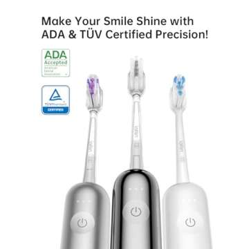 Laifen Wave Electric Toothbrush, Oscillation & Vibration Sonic Electric Toothbrush for Adults with App, 3 Brush Heads, IPX7 Waterproof Magnetic Rechargeable Travel Powered Toothbrush (Aluminum Alloy)