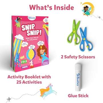 Skillmatics Art & Craft Activity Kit - Snip, Snip Unicorns & Princesses, Develop Scissor Skills, Chi...