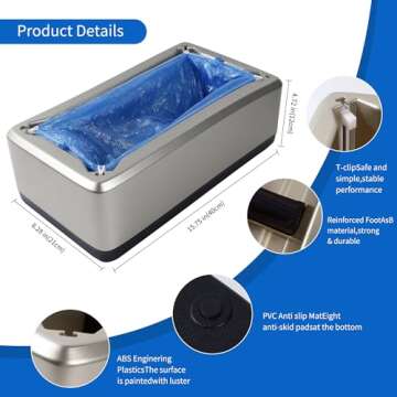 zxfuture Automatic Shoe Cover Dispenser with 200 Pcs Disposable Shoe Covers, Booties for Portable Ma...