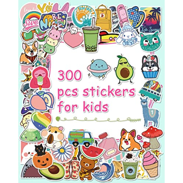 300 Pcs Waterproof Vinyl Stickers for Kids Teens Classroom Prizes