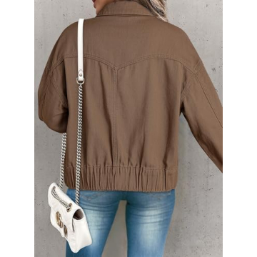 Dokotoo Cropped Denim Jacket for Women - Stylish Cargo Design