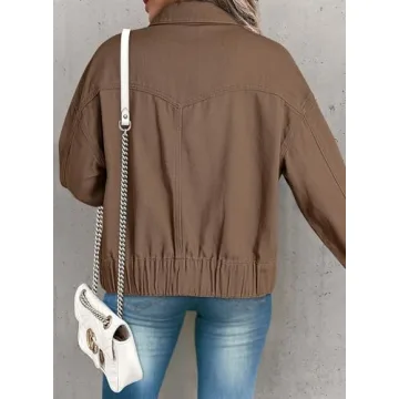 Dokotoo Cropped Denim Jacket for Women - Stylish Cargo Design