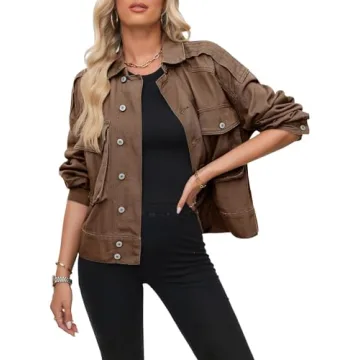Dokotoo Cropped Denim Jacket for Women - Stylish Cargo Design